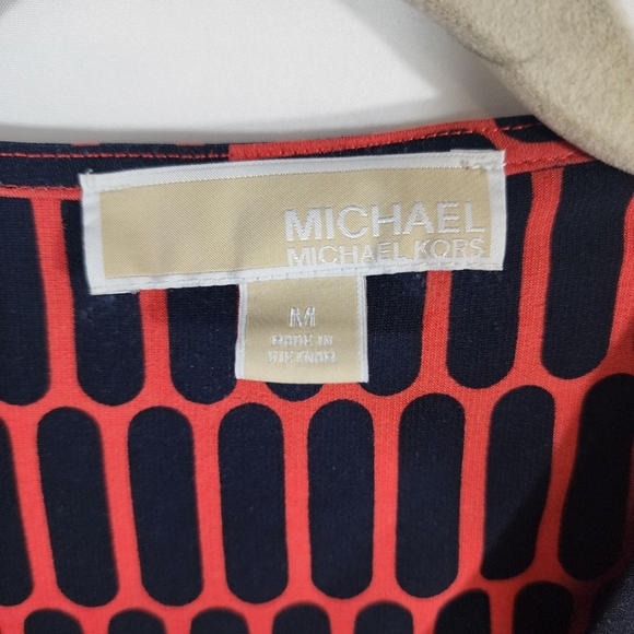 Michael Kors Coral Rose Dress w/Gold Chain accent - Picture 3 of 7